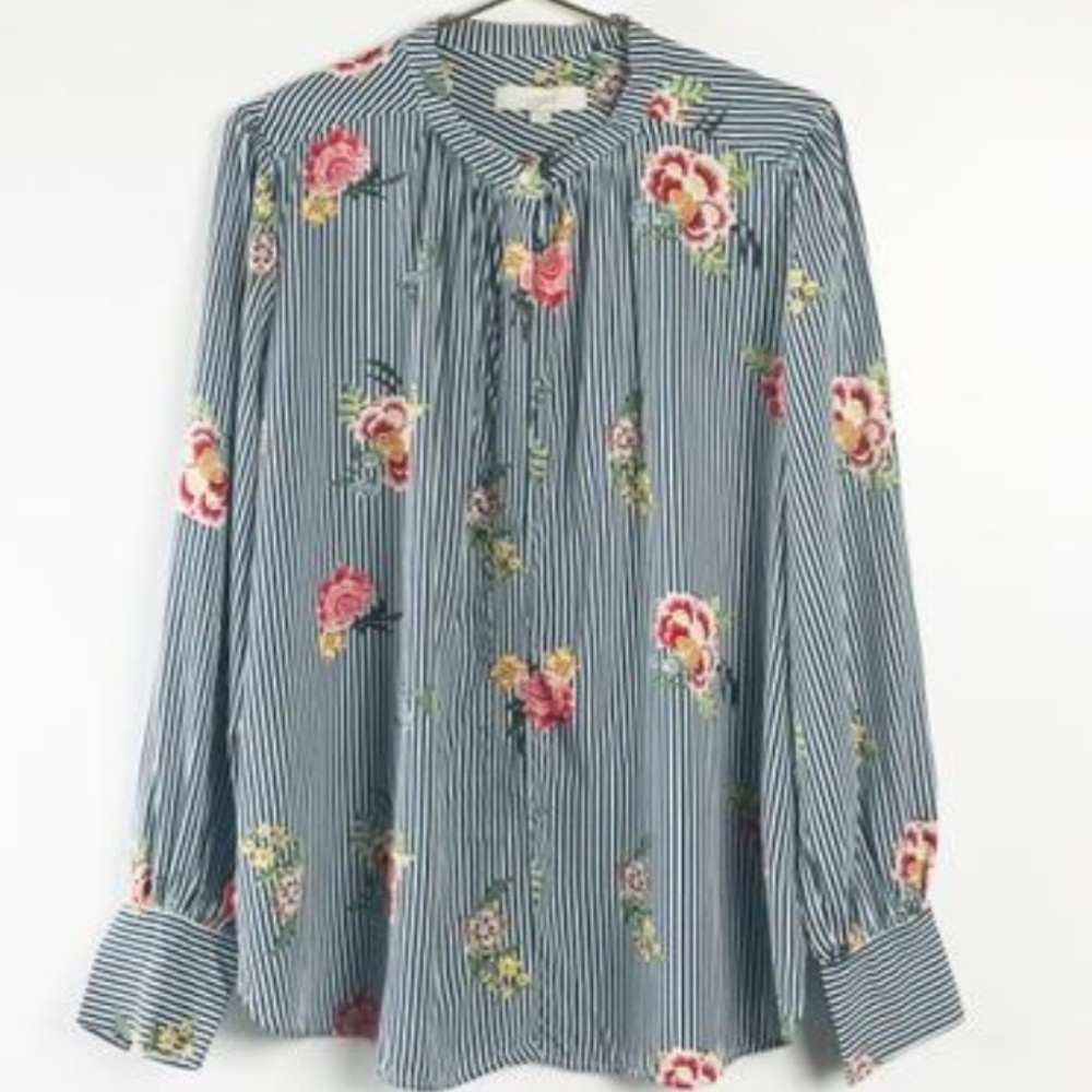 Loft striped floral top